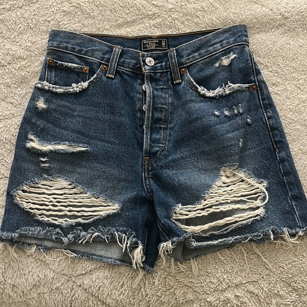 Abercrombie & Fitch Distressed Denim Shorts